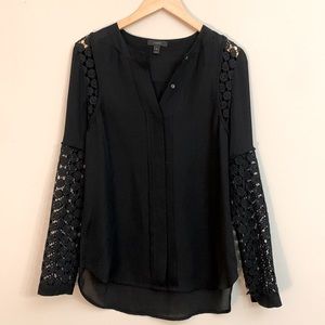 J.Crew Black Silk Blouse Sz 0